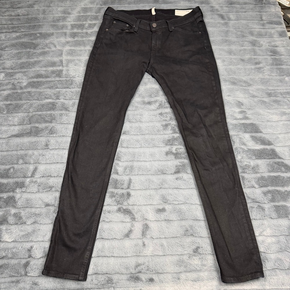 Rag & Bone Skinny Jeans Coated Black W1502K520 Mens Size 32